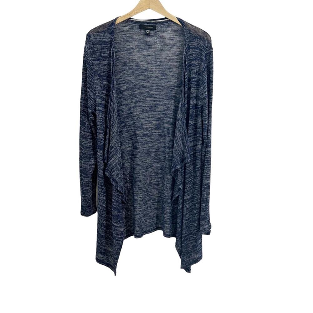 Atmosphere Blue Marled Lightweight Open Cardigan, Size 6/8 Medium